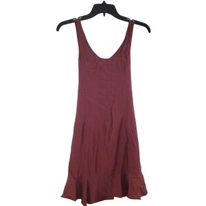 The Impeccable Pig Wine Ruffle Hem Mini Dress